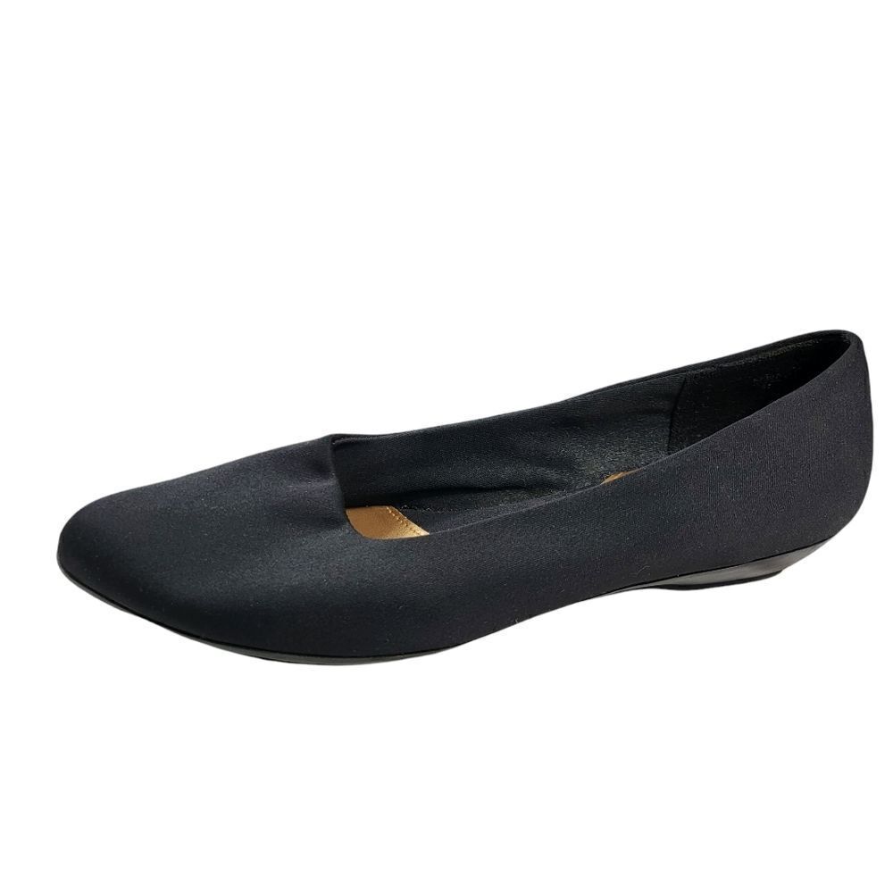 Predictions flats black micro fiber slip on Loafers shoes size 8.5